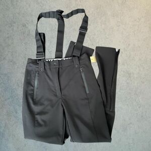 Forever 21 Snow Bibs Womens Size S Black Fleece Lined Suspender Ski Pants